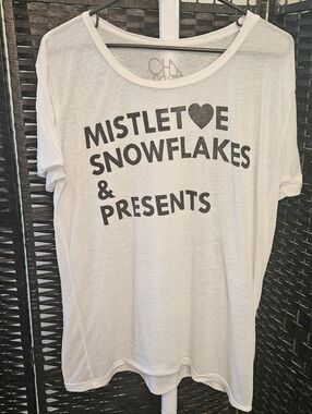 Chaser White Tee Distressing And Burnout Christmas Tee